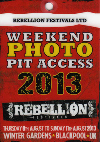 Rebellion 2013, Winter Gardens, Blackpool